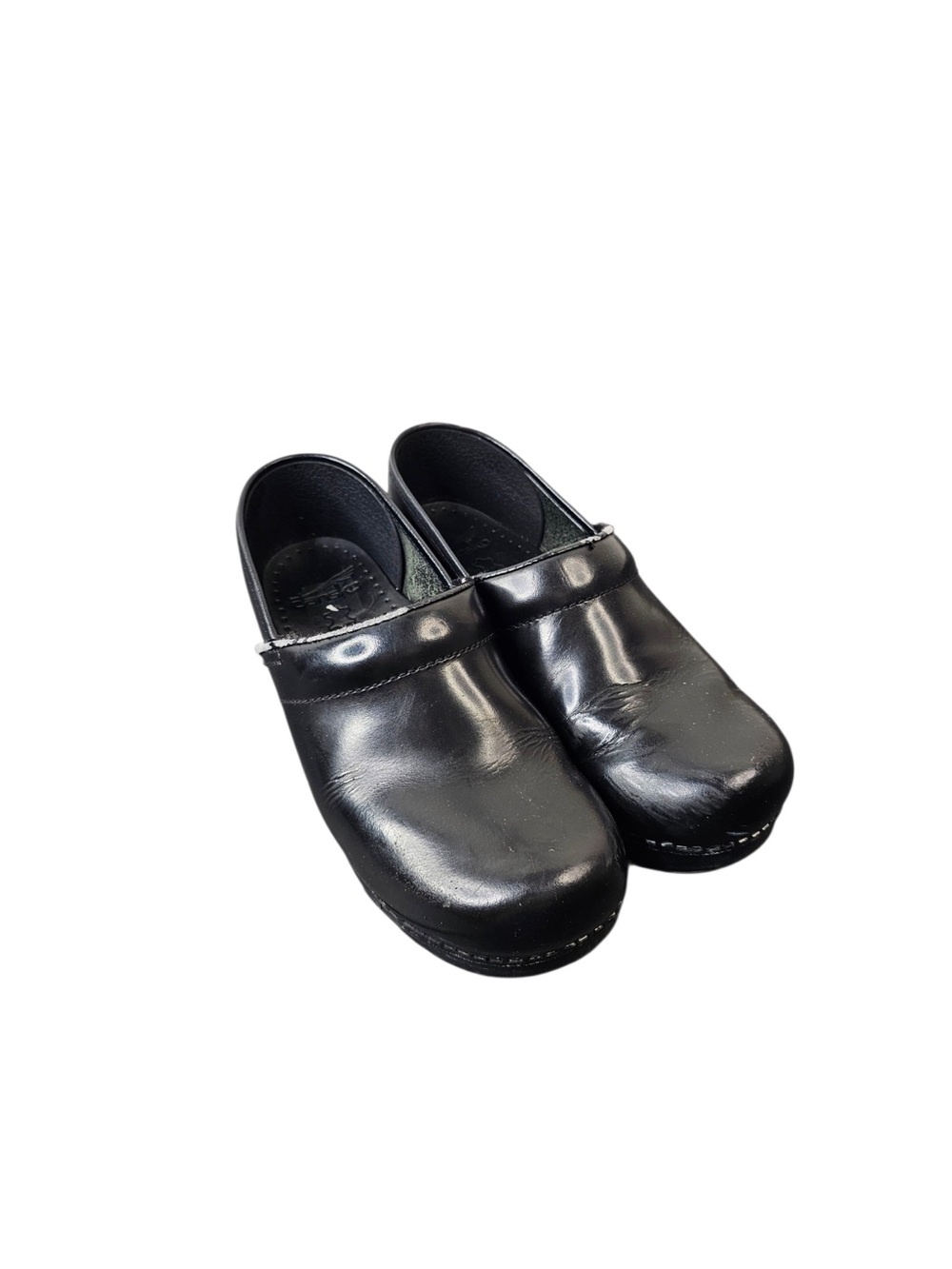 Dansko Womens Professional Black Leather Slip On Clogs Shoes 39 US 8.5-9